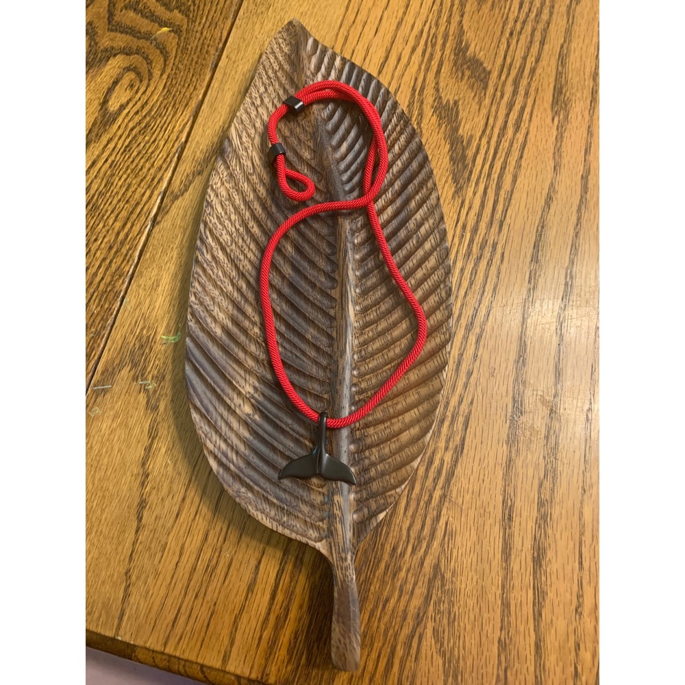 Whale Tail Necklace Red Cord Adjustable Length Surf‎ Style Men's Jewelry